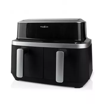 Nedis KAAF320BK Hot Air Fryer Dual Basket 8.4 L 2600 W Digital Touchscreen Black