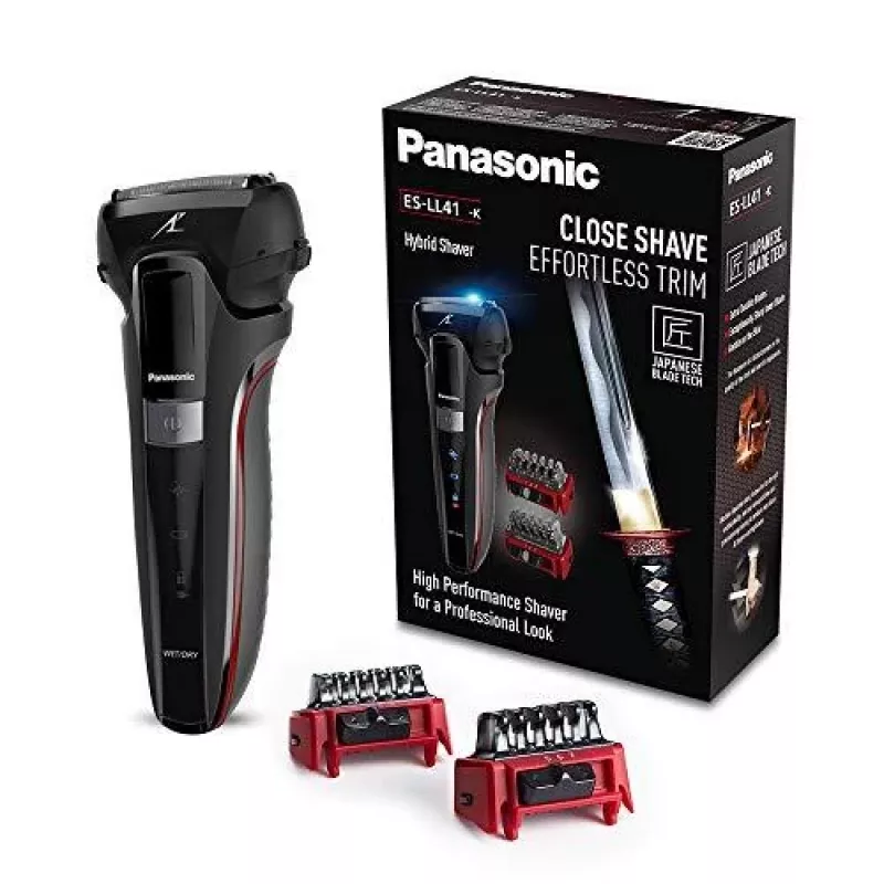 Panasonic ES-LL41-K503 Wet & Dry Electric Shaver, 3-Blade Foil, Lithium-Ion, 50 min Runtime, Black