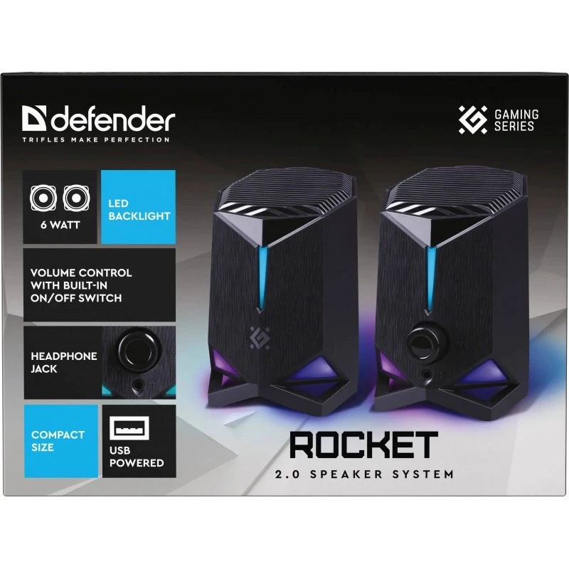 Defender Rocket 2.0 PC Speakers 6W LED USB Black