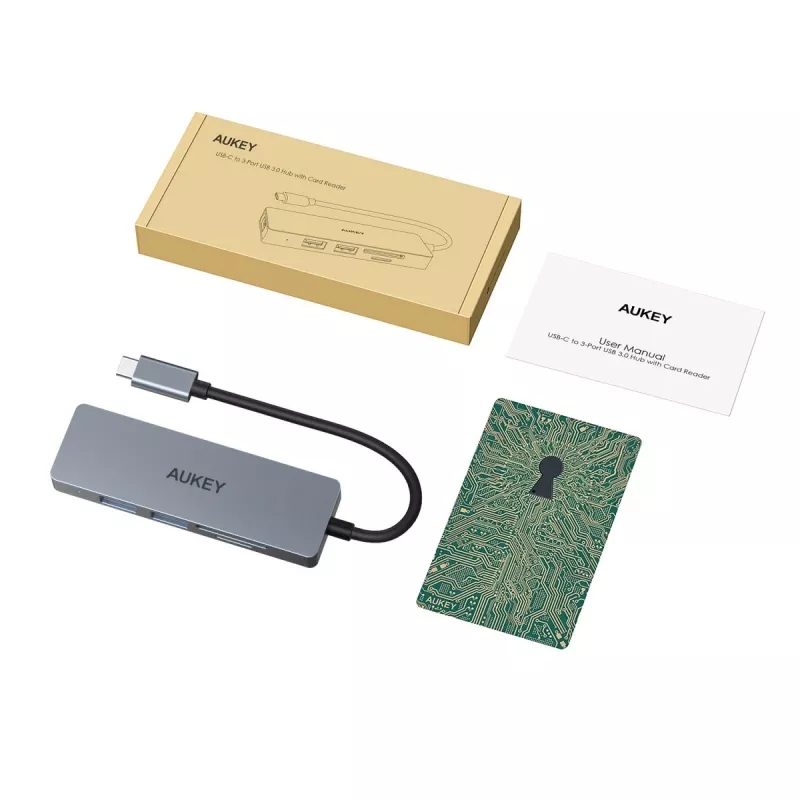 AUKEY CB-C63 USB-C Hub Ultra Slim 4-in-1 Aluminum Space Gray