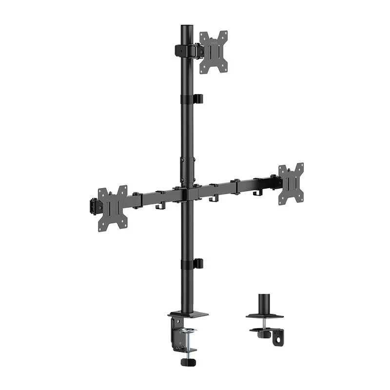 LOGILINK Triple Monitor Mount for 17-27 inch Screens, 10 kg per Arm, Black