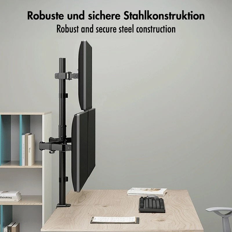 LOGILINK Triple Monitor Mount for 17-27 inch Screens, 10 kg per Arm, Black