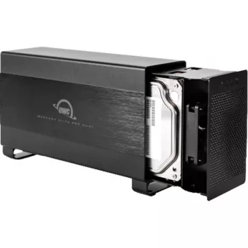 OWC Mercury Elite Pro Dual - External RAID Enclosure - 2-Bay - 2.5/3.5 inch - SATA I/II/III - USB 3.1 Gen 1 & eSATA - Aluminum - Black