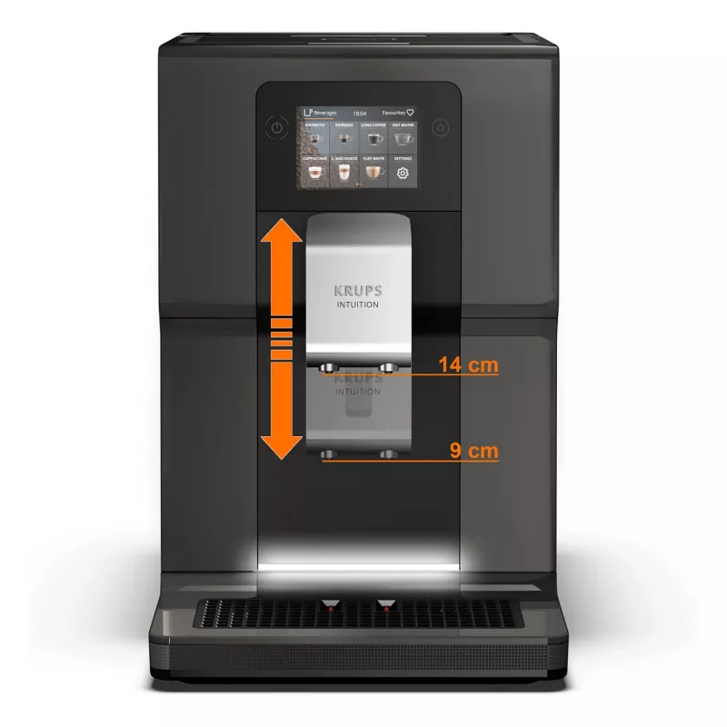 KRUPS Intuition Preference EA872B10 Fully Automatic Coffee Machine with Cappuccino Maker, 15 Bar, Black