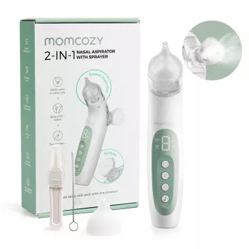 Momcozy BN007 BreezyClear 2-in-1 Saline Spray and Suction Electric Nasal Aspirator