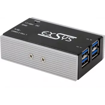 EXSYS EX-1181HMS-WT 4-Port USB 3.2 Gen 1 Metal Hub, 15kV ESD Protection, -40°C to +85°C