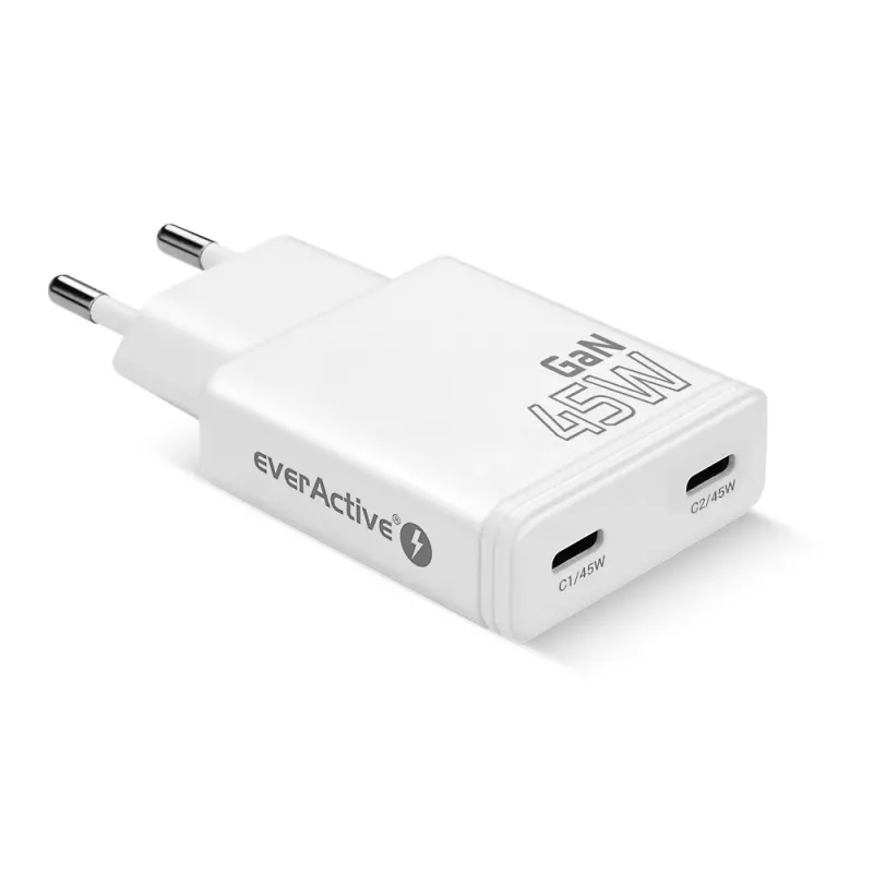 EVERACTIVE GaN 45W USB-C Charger QC3.0 SC-465Q White