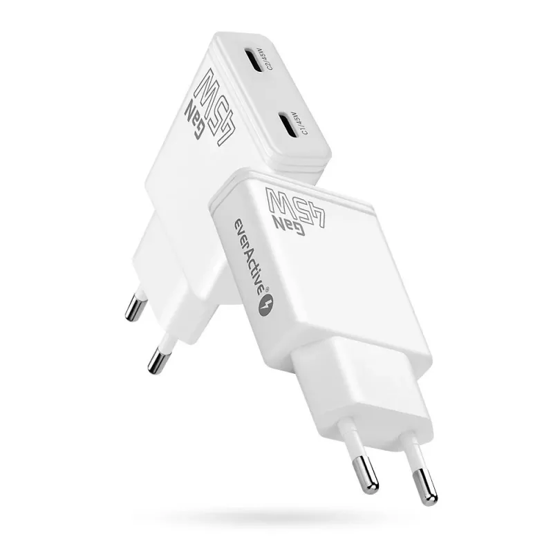 EVERACTIVE GaN 45W USB-C Charger QC3.0 SC-465Q White