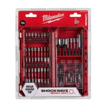 Milwaukee Shockwave Impact Duty Drilling & Screwing Set, 75 Pieces