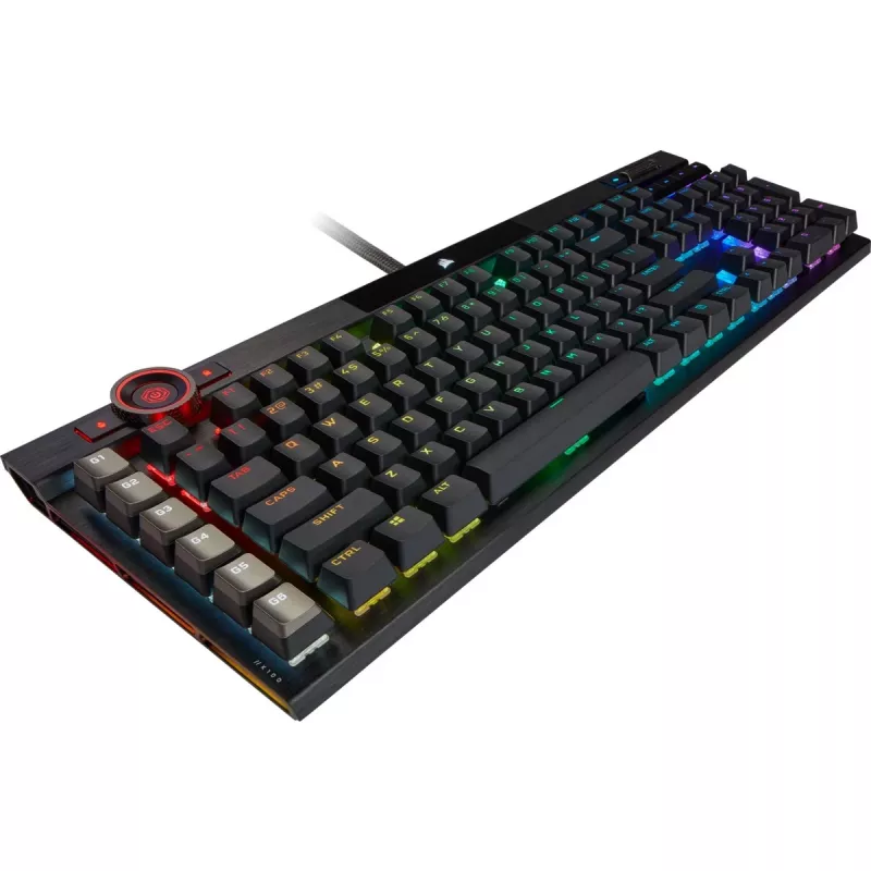 Corsair K100 RGB Gaming Keyboard, CORSAIR OPX Optical-Mechanical Switches, RGB LED, Black