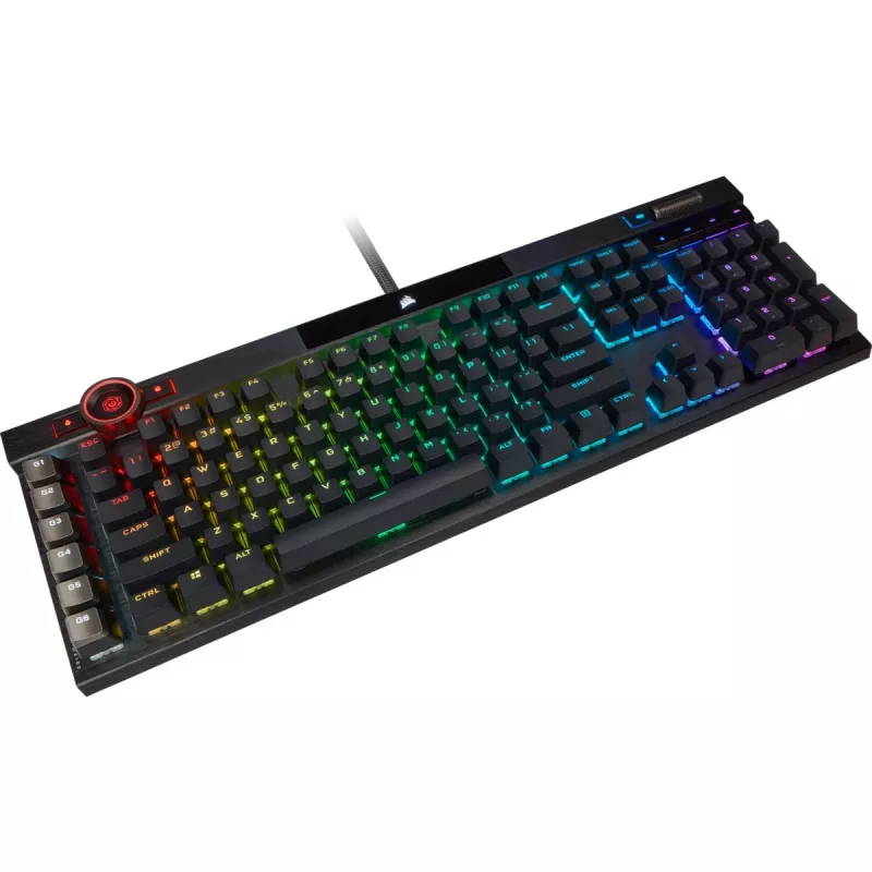 Corsair K100 RGB Gaming Keyboard, CORSAIR OPX Optical-Mechanical Switches, RGB LED, Black