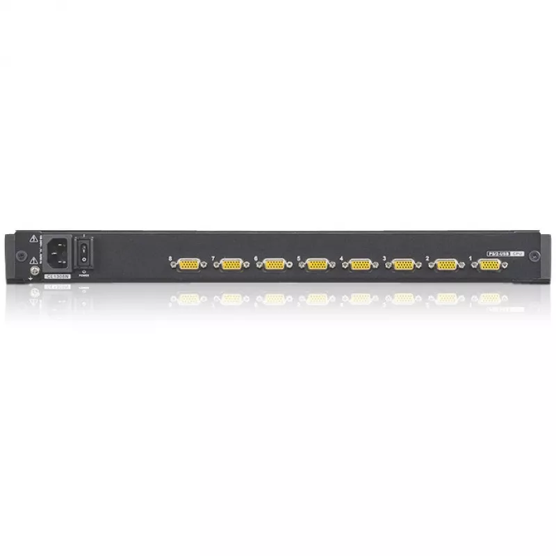 ATEN CL1308N LCD KVM Console with 8-Port KVM Switch - 19 inch LCD, PS/2 & USB, VGA, 1280x1024, Black, 1U Rack-Mountable