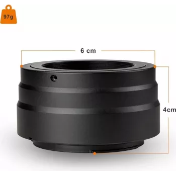 Walimex pro T2 Adapter for Canon R - Lens Mount Adapter Ring with Manual Focus, Easy Handling, Objective Mount Ring for Canon EOS R1, EOS R5 Mark II, EOS R100, EOS R8, EOS R50, EOS R10 (1023368)