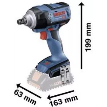 Bosch Professional GDS 18V-300 Cordless Impact Wrench 18 V, 300 Nm, 1/2 inch Square Drive, Brushless, Tool Only (06019D8200)
