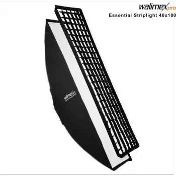 Walimex Pro Essential Striplight Softbox 40x180 cm with Grid, Bowens Adapter and Transport Bag