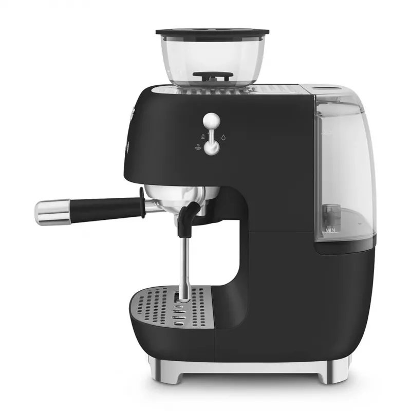Smeg EGF03BLMEU Espresso Coffee Machine with Grinder, 1650 W, Black