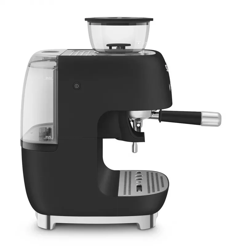 Smeg EGF03BLMEU Espresso Coffee Machine with Grinder, 1650 W, Black