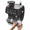 Smeg EGF03BLMEU Espresso Coffee Machine with Grinder, 1650 W, Black