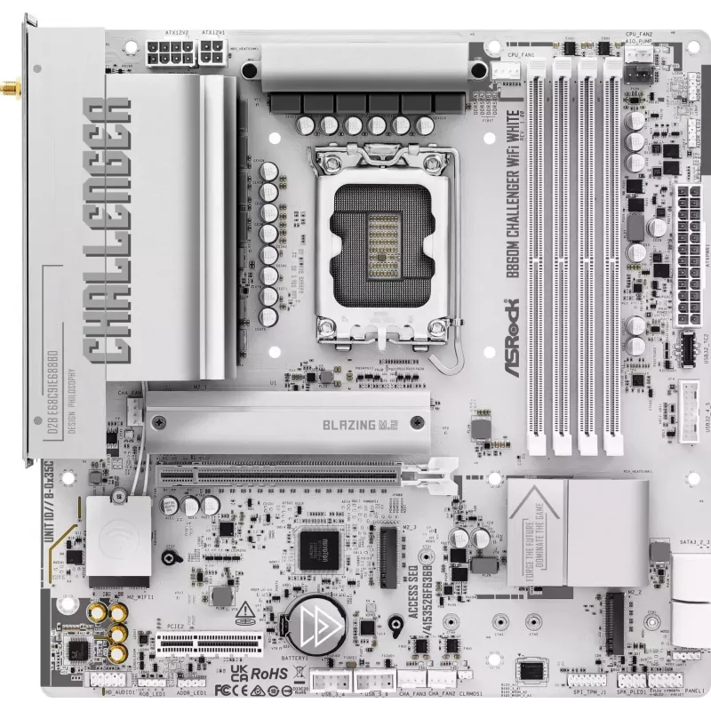 ASRock B860M Challenger WiFi White LGA1851 Micro-ATX DDR5 Motherboard