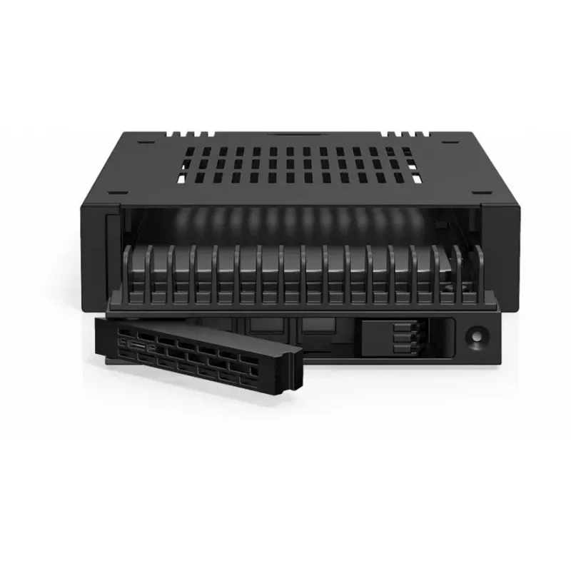 ICY DOCK ExpressCage MB741V4P-B 4-Bay 2.5 inch U.2/U.3 NVMe SSD Mobile Rack for Dual 5.25 inch Bay, PCIe 4.0, OCuLink, Hot-Swap, Black