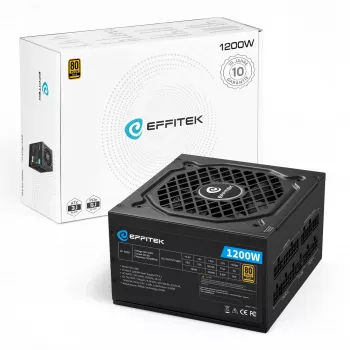 EFFITEK 1200W Gold ATX 3.1 PCIe 5.1 Fully Modular Power Supply