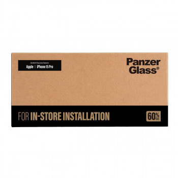 PanzerGlass 2-Way Privacy Screen Protector Apple iPhone 15 Pro Ultra-Wide Fit for Fastfit Installation Machine