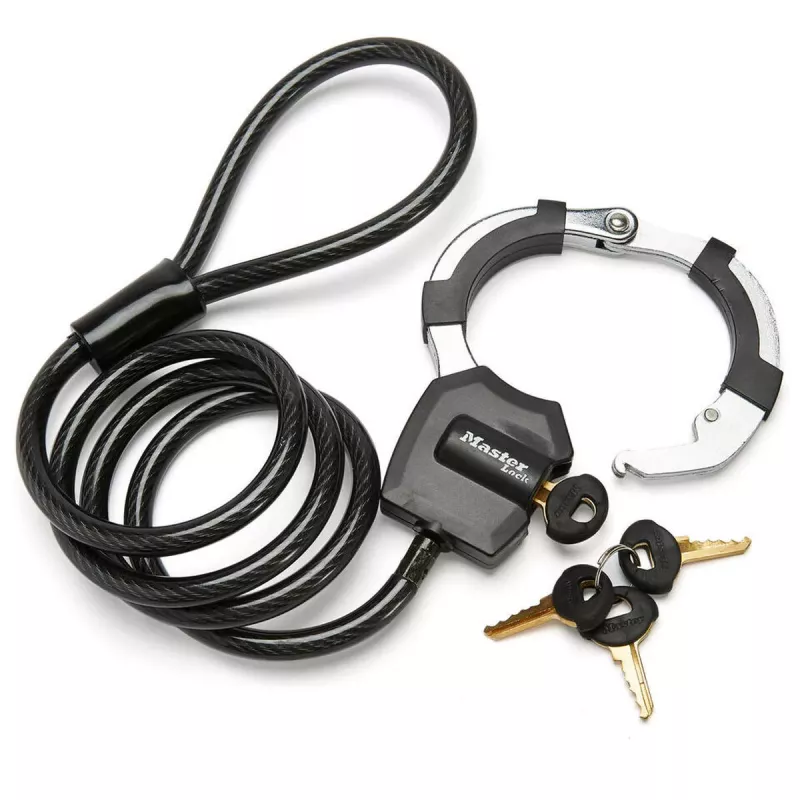 Master Lock Street Cuff Keyed Cable Lock - Black - 1000 mm - 8 mm