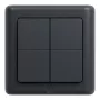 Shelly BLU Wall Switch 4 ZB DK - 4-Gang Zigbee/Bluetooth Wall Switch, Grey