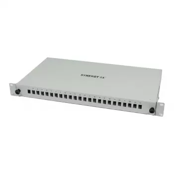 Synergy 21 Fiber Optic Patch Panel 24xLC-Duplex, 19 inch 1U, without LC Couplers, Light Grey