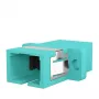 EFB SC Simplex OM3 Fiber Optic Coupler, Aqua, Ceramic Sleeve, One-Piece