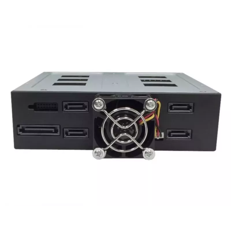 Jou Jye JJ-N-49SS-T 12G 4-Bay 2.5 inch SATA/SAS Hot-Swap Mobile Rack for 5.25 inch Bay - Black
