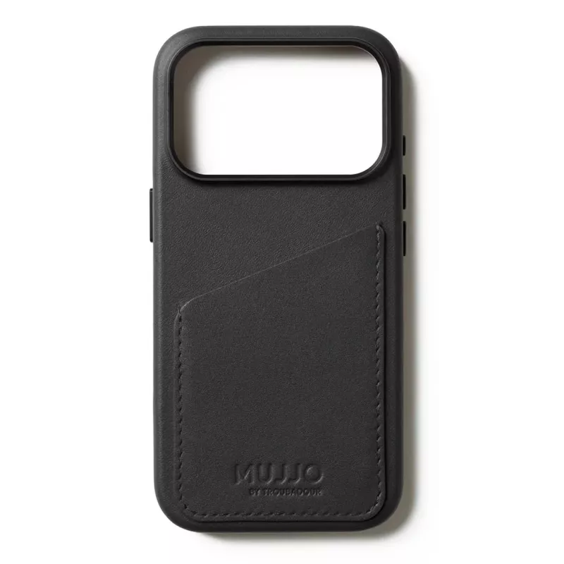 Mujjo Wallet Leather Case for iPhone 17 Pro with MagSafe (Black)
