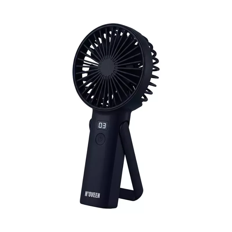 N'OVEEN F120 Portable Handheld & Desk Fan with Rechargeable Battery, USB, 1200 mAh, 3 Speeds, White