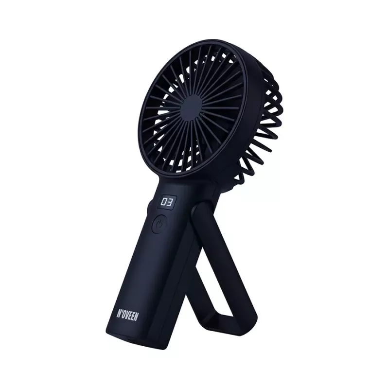 N'OVEEN F120 Portable Handheld & Desk Fan with Rechargeable Battery, USB, 1200 mAh, 3 Speeds, White