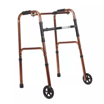 REHA FUND Balkonik RF-131 Reciprocal Walking Frame - Lightweight Aluminum, Foldable, Height Adjustable 78-96 cm, Max User Weight 100 kg, Silver/Grey