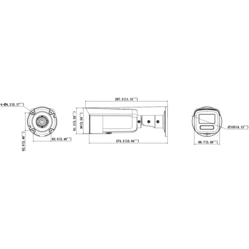Hikvision DS-2CD2T46G3-4IZY(2.8/4mm)(BLACK) 4MP AcuSense IP Camera, Motorized Varifocal, Black