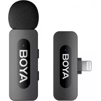 BOYA BY-V1 V2.0 Ultra Compact 2.4GHz Wireless Microphone for Lightning Devices - 1TX+1RX