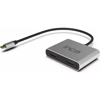 INCA ITPC-4 USB-C to 2x HDMI Adapter 4K30Hz USB-A USB-C PD 100W