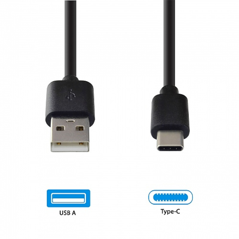 Emporia DATA-TC-GNG-B USB-A to USB-C Cable 1 m Black