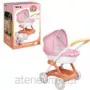 SMOBY Baby Nurse Stroller - Pink and Grey Doll Stroller for Children 18 Months+