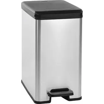 CURVER Slim Bin 25L Waste Bin Metallized Silver/Grey