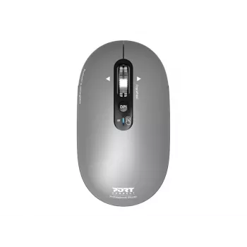 PORT Designs PORT Connect Professional PURE Wireless Rechargeable Mouse - Optical - 4 Buttons - 2.4 GHz, Bluetooth - USB Receiver - Black