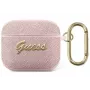 Guess GUA3SASMP Saffiano Script Metal Collection Protective Case for Apple AirPods 3rd Generation, Pink