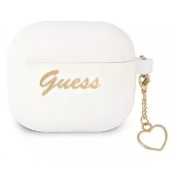 Guess GUA3LSCHSH AirPods 3 Cover White Silicone Charm Heart Collection