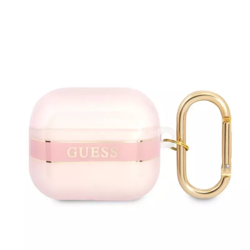 Guess GUA3HHTSP Strap Collection Silicone Case for AirPods 3 - Pink