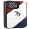 U.S. POLO ASSN. USHCP14XPSO3 Tricolor Embossed Case for iPhone 14 Pro Max 6.7 inch White