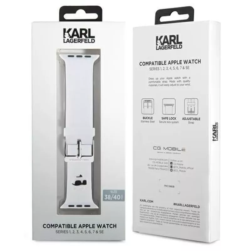 Karl Lagerfeld 3D Rubber Choupette Head Strap for Apple Watch 38/40/41mm - White