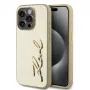 Karl Lagerfeld Wrinkled Metal Signature Case for iPhone 15 Pro Max Gold