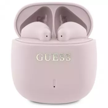 Guess Printed Classic Logo - Bluetooth TWS Headphones + Charging Case (Pink)