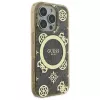 Guess GUHMP16LH4PYEEW Hardcase for Apple iPhone 16 Pro 6.3 inch Brown Peony On 4G Background MagSafe